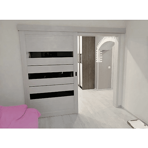 Дверь межкомнатная LD-7, экошпон (ст. черное) Дверь межкомнатная LD-7, экошпон (ст. черное)